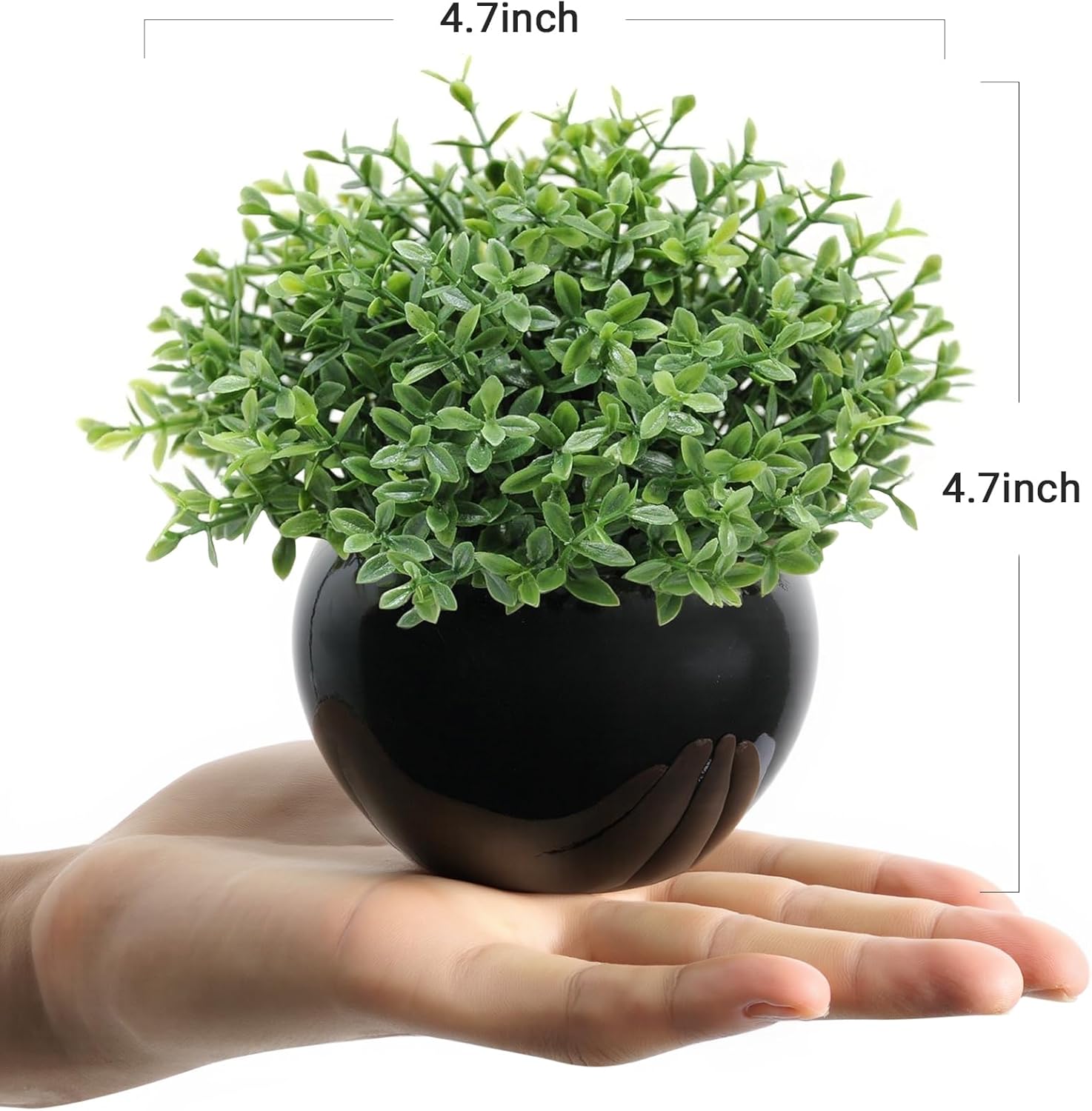 Velener Fake Sage Plants for Shelf Decor, Small Artificial Succulents Grass Desk Plant for Office Women, Mini Faux Plant Indoor, Masculine Home Decor, Coffee Table Decor in Pot